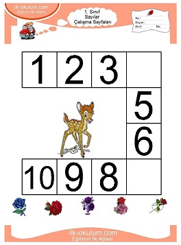 Çocuklar İçin Sayılar Çalışma Sayfaları 
